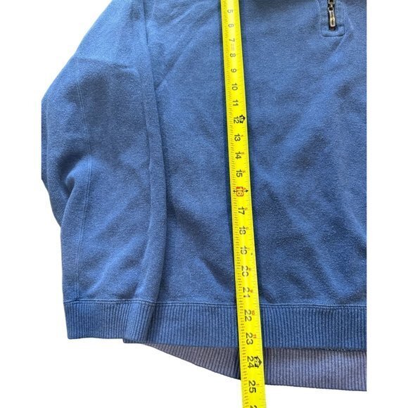 Vintage Tommy Bahama Mock‎ Neck 1/2 Zip Pullover Sweater (Size XL) Blue | N1 - Picture 4 of 6